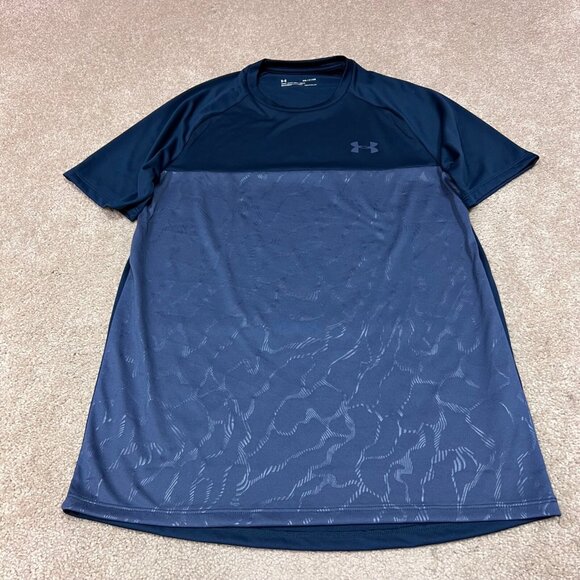 Under Armour HeatGear T-Shirt Men’s Blue Short Sleeve Size Small Loose - Picture 1 of 9